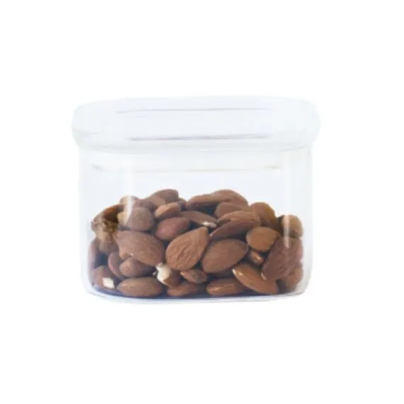 Boite de conservation carrée 0.5 Litre en verre avec couvercle en verre et joint