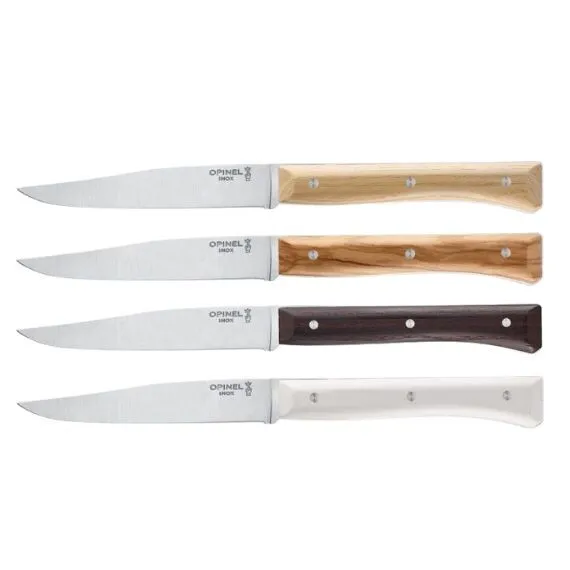 Coffret de 4 couteaux de table lame lisse Facettes manches assortis