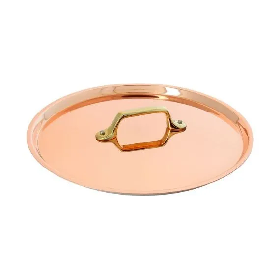 Couvercle. rond cuivre-inox anse laiton ø12