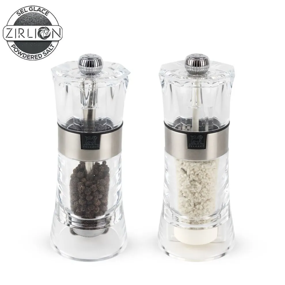 Ensemble Moulin à poivre et à sel humide Oslo Duo inox 14 cm Mécanisme Zirlion