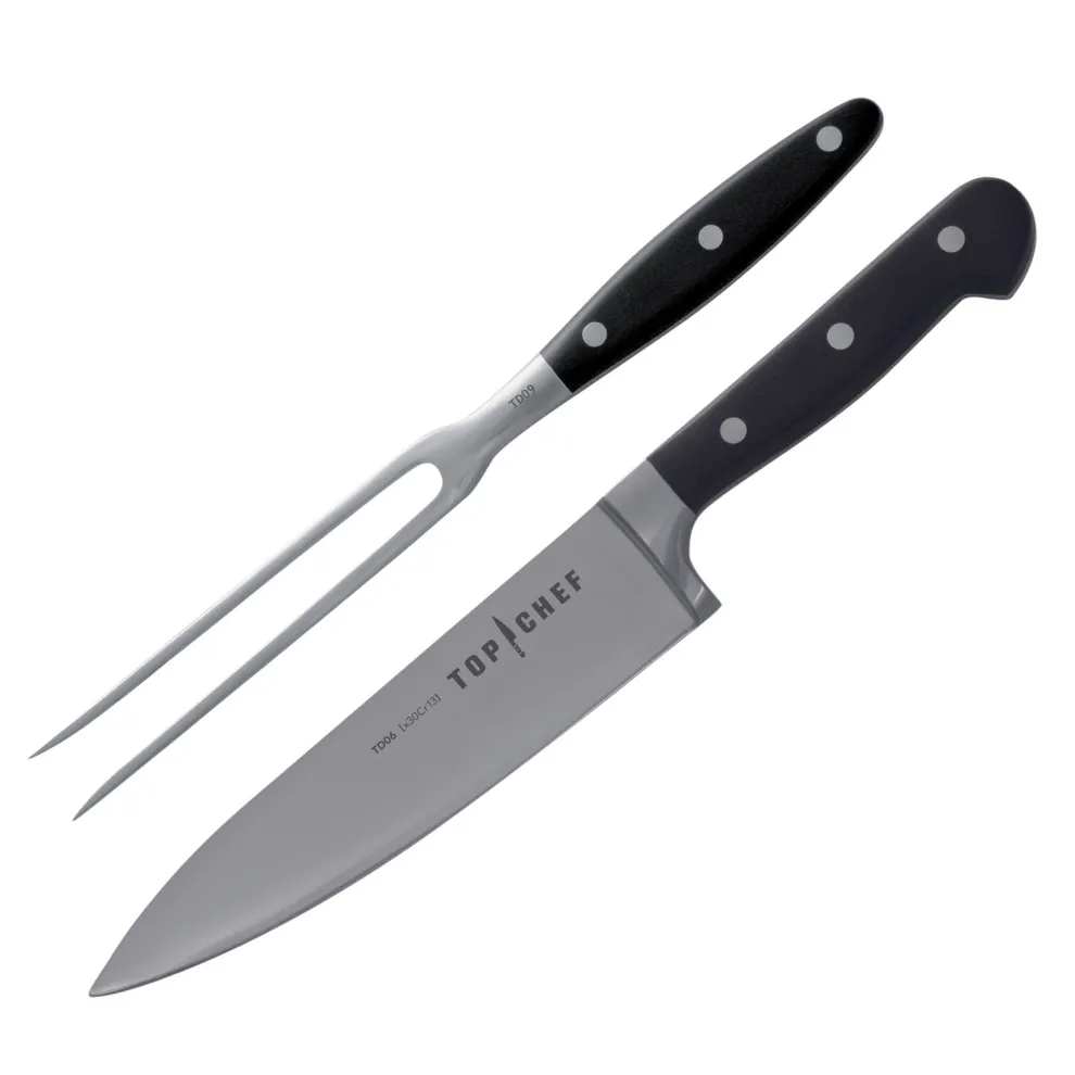 Le Set Top Chef composé d'un couteau du chef 20 cm et d'une fourchette
