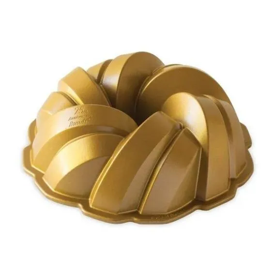 Moule à gâteaux en fonte d'aluminium doré torsadé Bundt