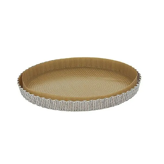 Moule à tarte rond en inox perforé Air System® à fond démontable ø 24 x 2.5 cm a