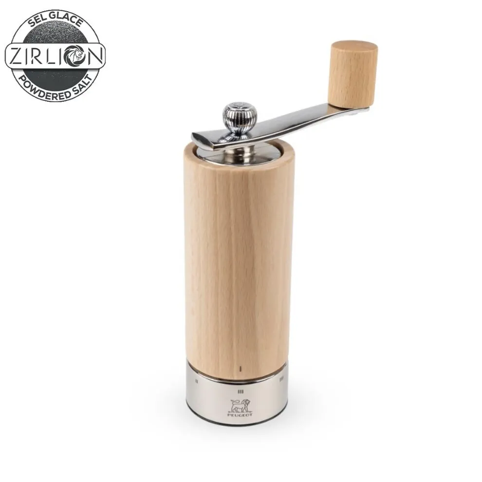 Moulin à Sel Manuel 18 cm en Bois Naturel ISEN Mécanisme Zirlion