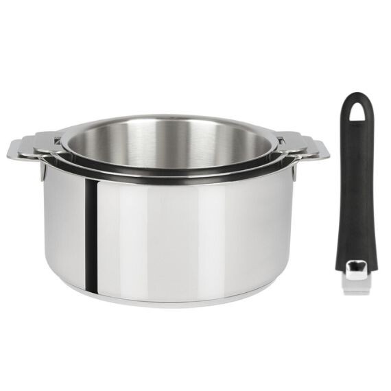 Série de 3 casseroles Mutine amovibles 16 à 20 cm + 1 poignée noire