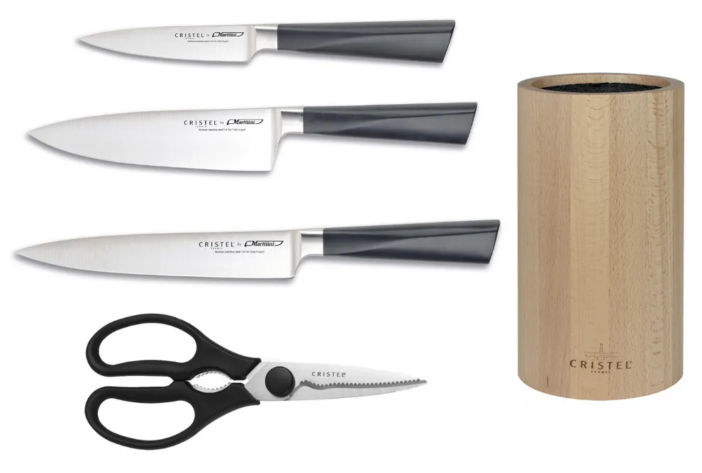 Set de départ de couteaux forgés couteaux Cristel 5 pièces